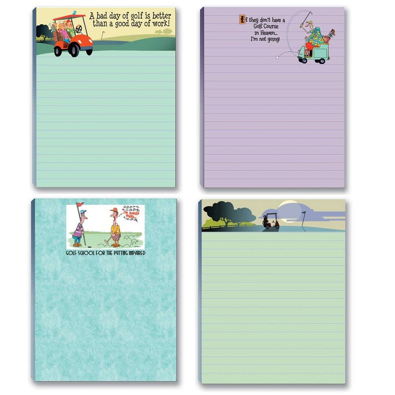 Stonehouse Collection | Funny Golf Notepads | 4 Assorted Golfing Note Pads | Small Gift Idea | USA Made (Golf Set #1) - Image 1